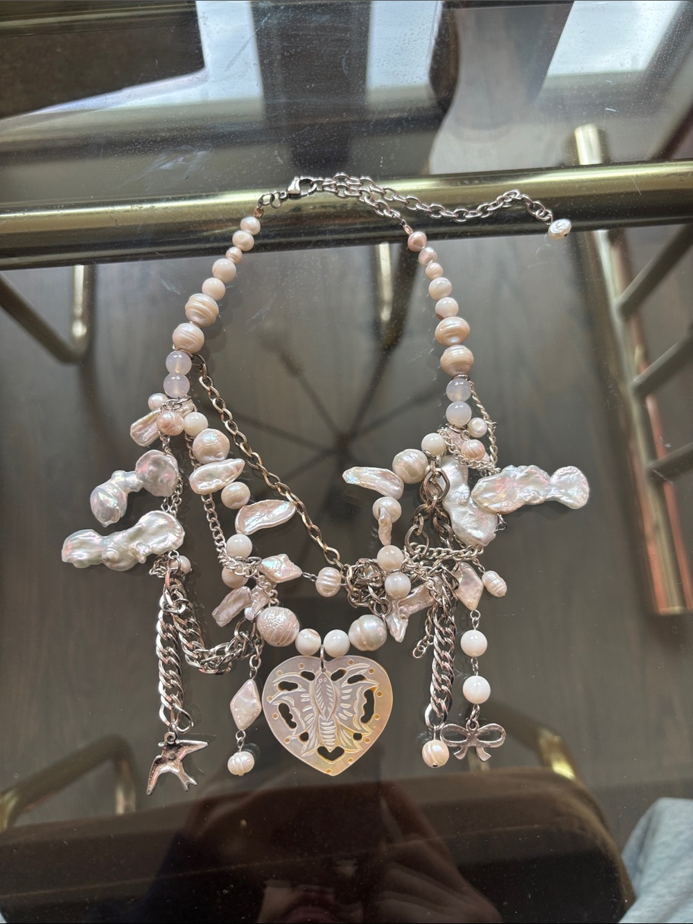 Stunning Freshwater Pearl Statement Necklace by Harlot Hands